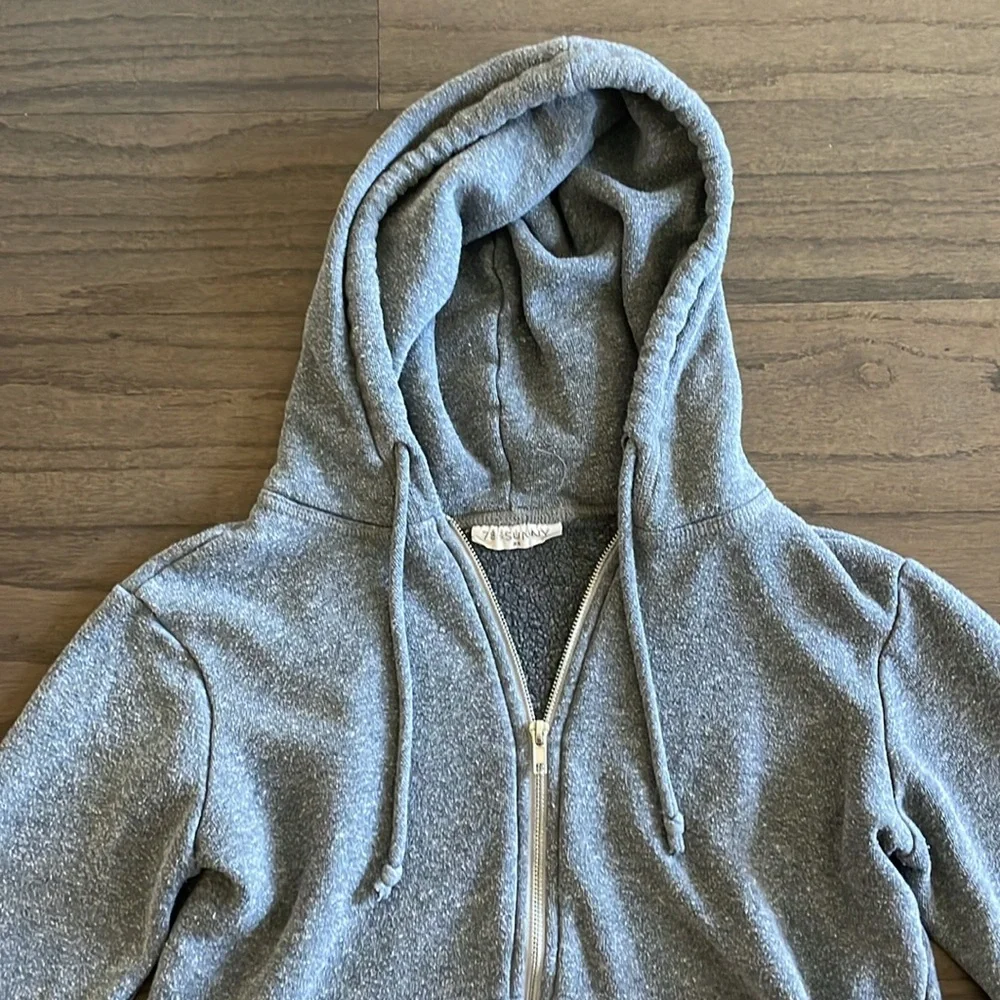 78 & Sunny Grey Hooded Zip Up Sweatshirt - Size XS - Picture 4 of 8